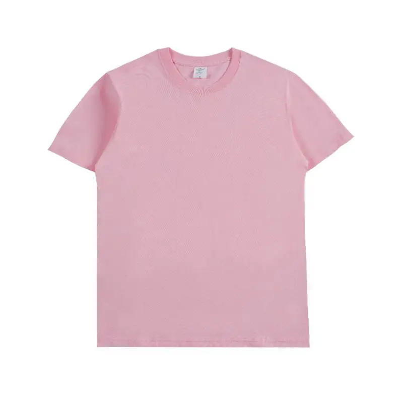 2021 Cotton Round Neck T-Shirt Rose Pink