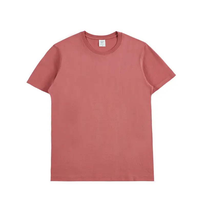 2021 Cotton Round Neck T-Shirt Rose Pink