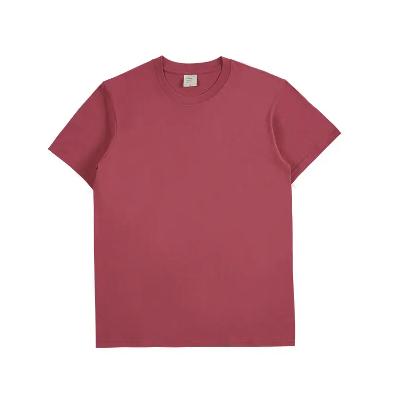 2021 Cotton Round Neck T-Shirt Rose Pink