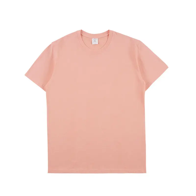 2021 Cotton Round Neck T-Shirt Rose Pink