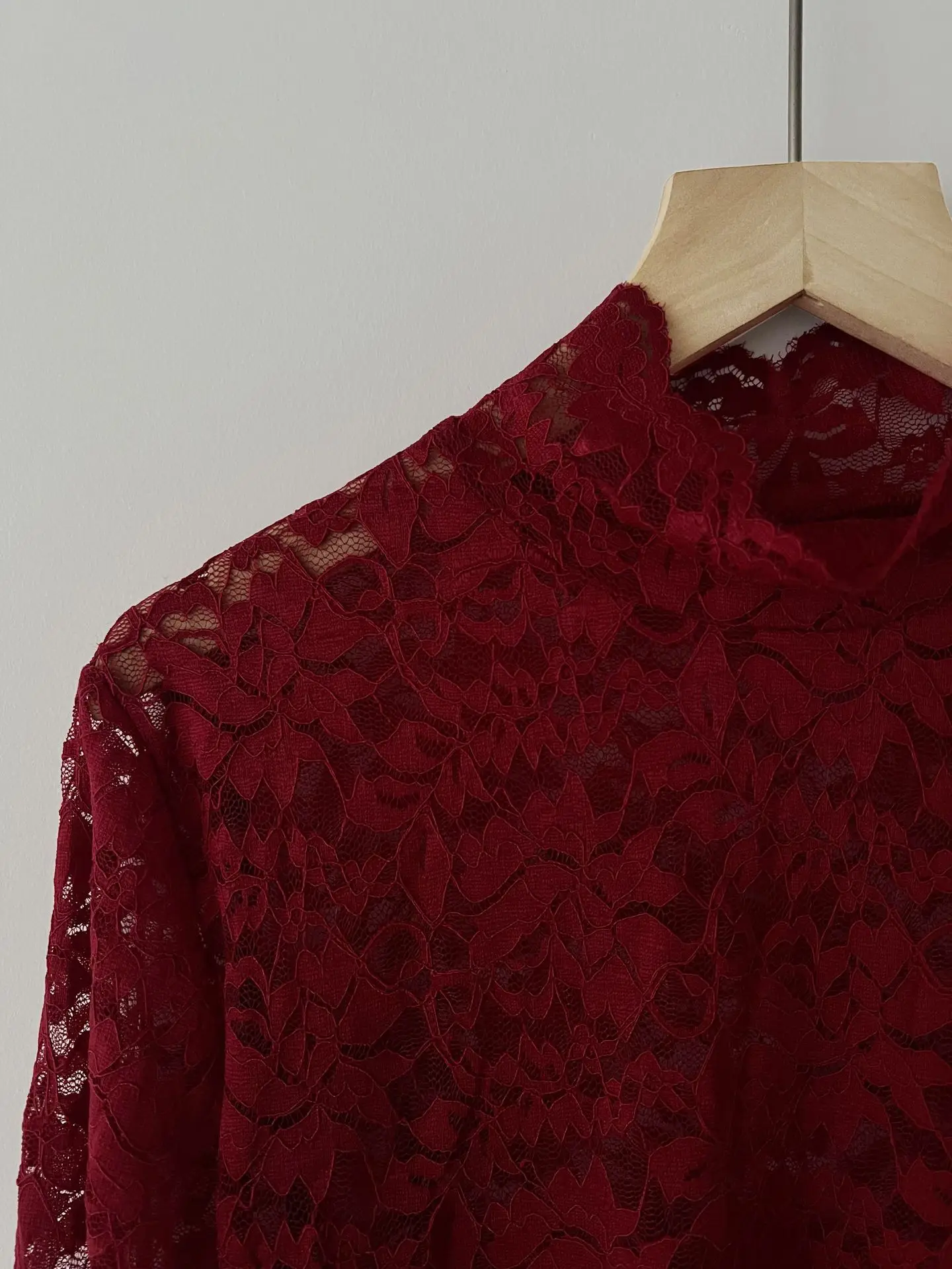Lace Long Sleeve Turtleneck Top for Women — feature 3
