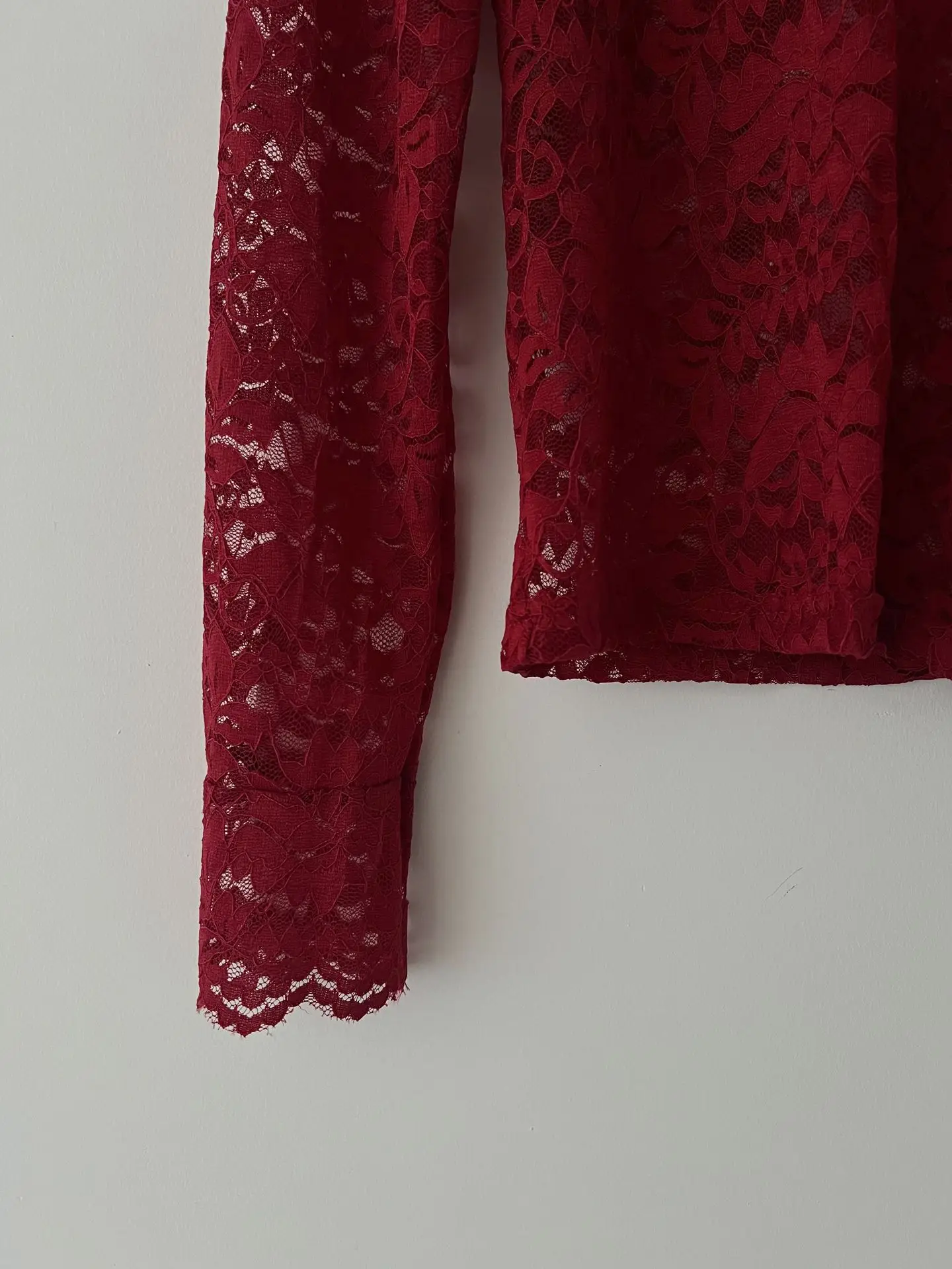 Lace Long Sleeve Turtleneck Top for Women — feature 4