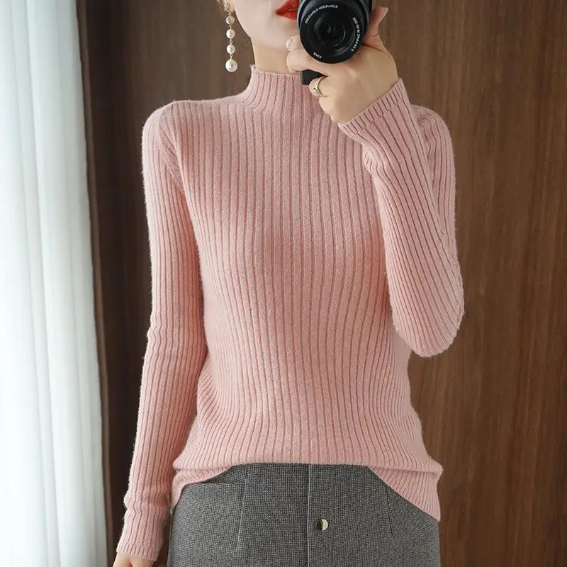 Women's Half Turtleneck Sweater Winter Slim Fit Base Shirt - Image 6