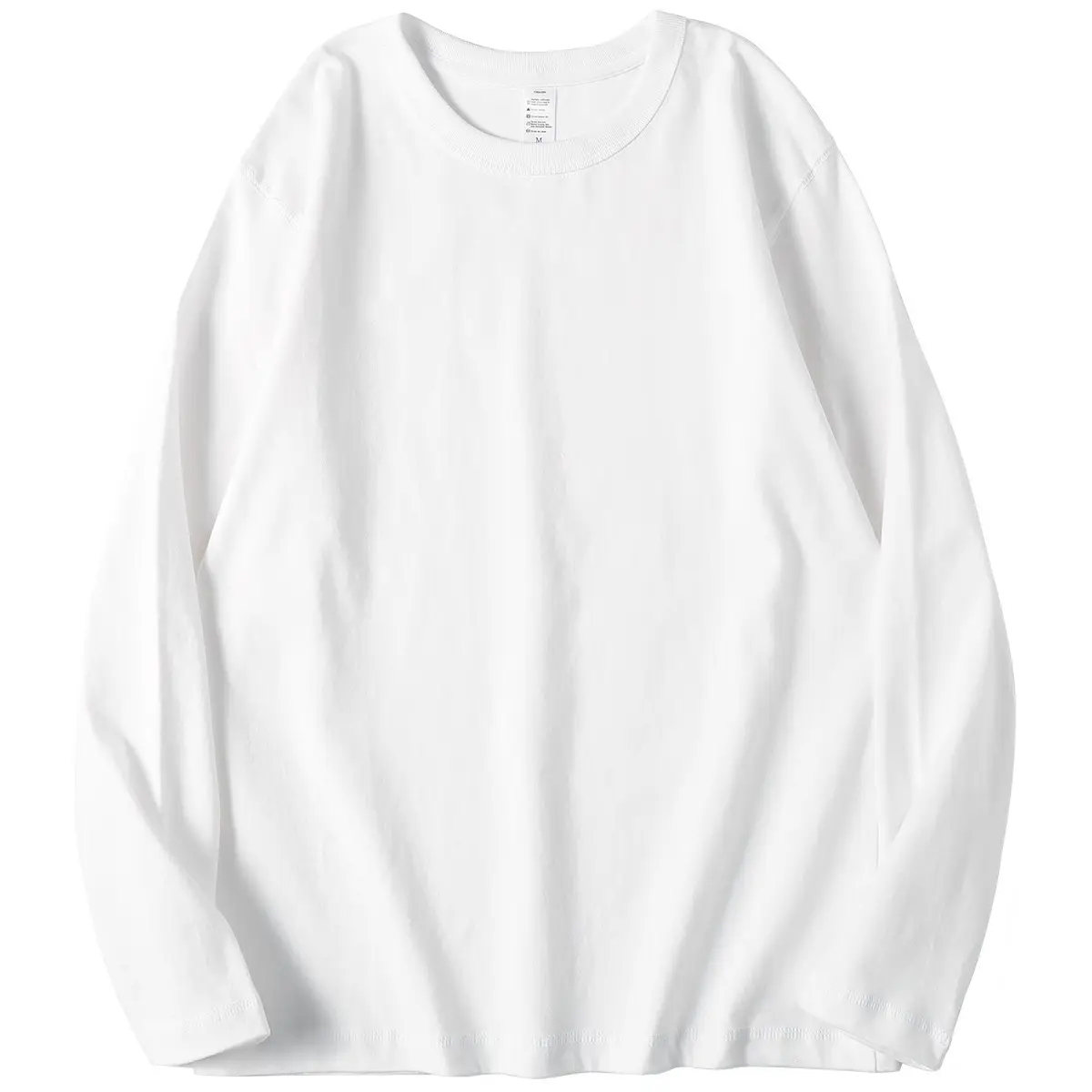 Men's Grey Long Sleeve Cotton T-Shirt 320g