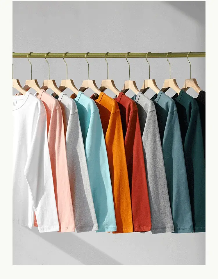 Men's Grey Long Sleeve Cotton T-Shirt 320g — feature 2