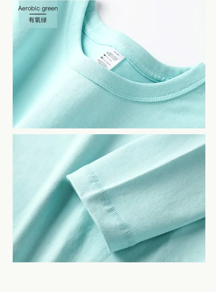 Men's Grey Long Sleeve Cotton T-Shirt 320g — feature 23