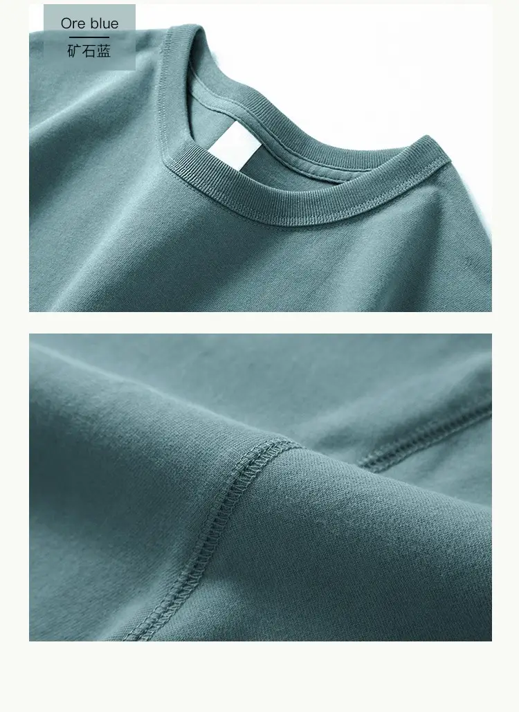 Men's Grey Long Sleeve Cotton T-Shirt 320g — feature 25