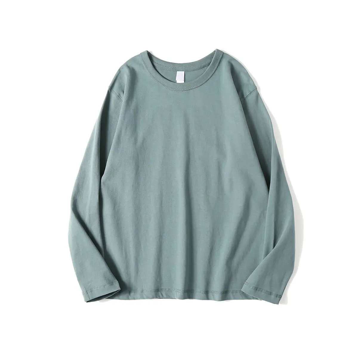 Men's Grey Long Sleeve Cotton T-Shirt 320g
