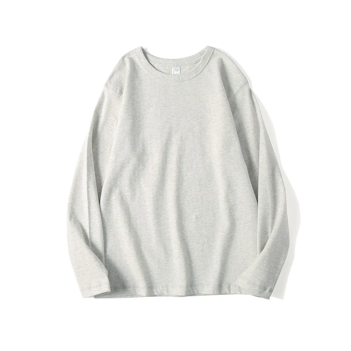 Men's Grey Long Sleeve Cotton T-Shirt 320g