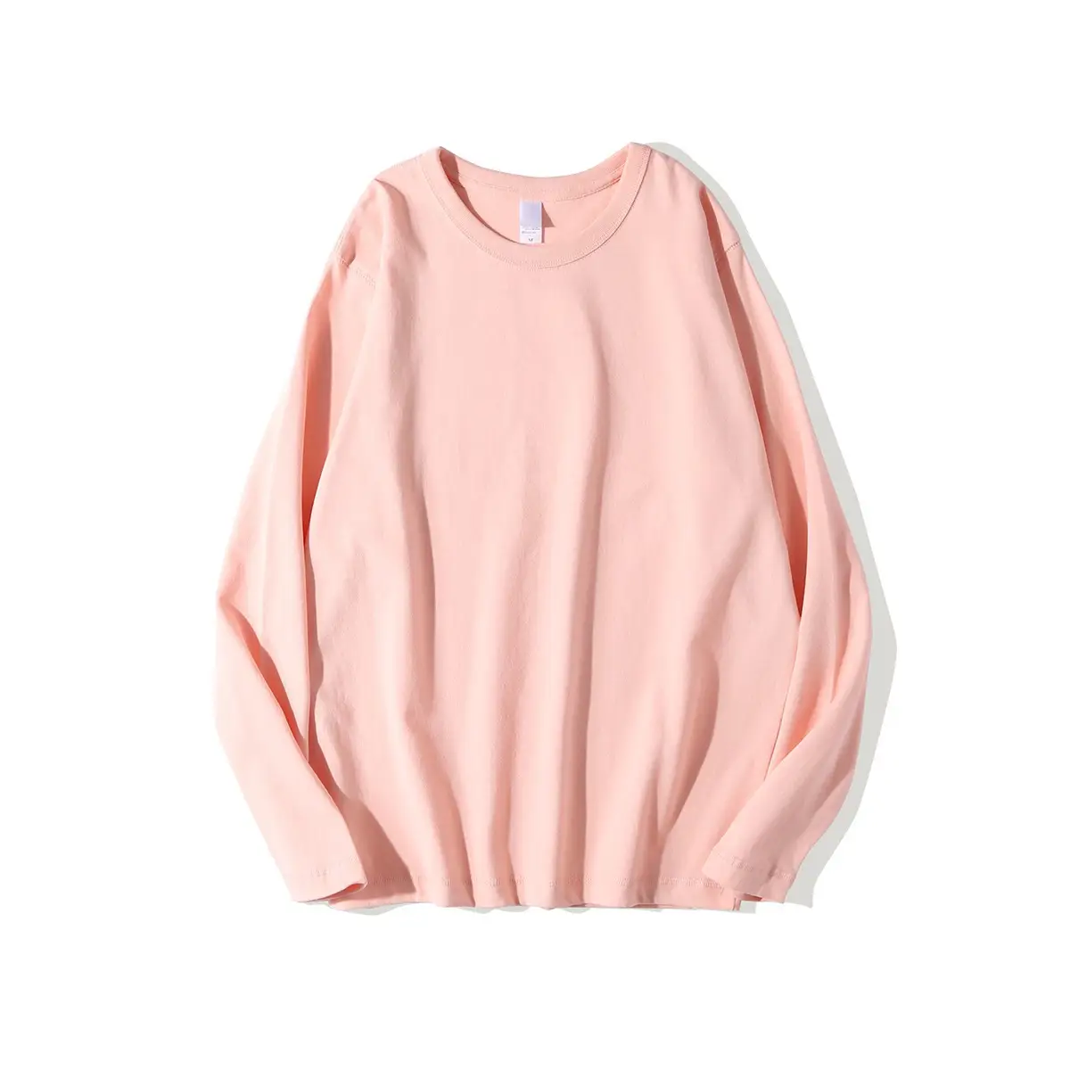 Men's Grey Long Sleeve Cotton T-Shirt 320g