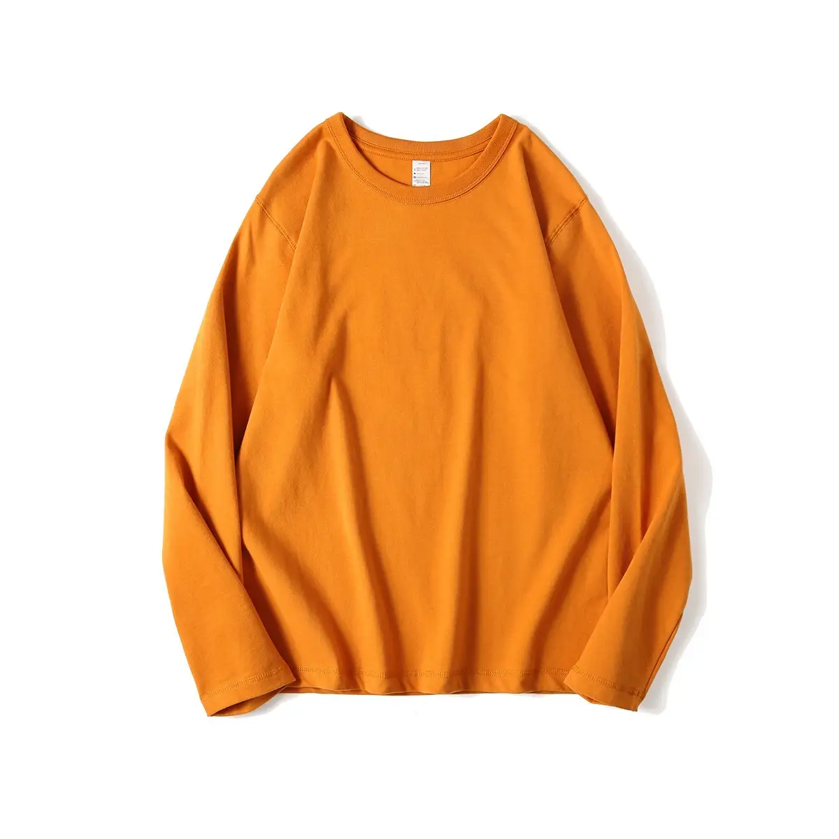 Men's Grey Long Sleeve Cotton T-Shirt 320g