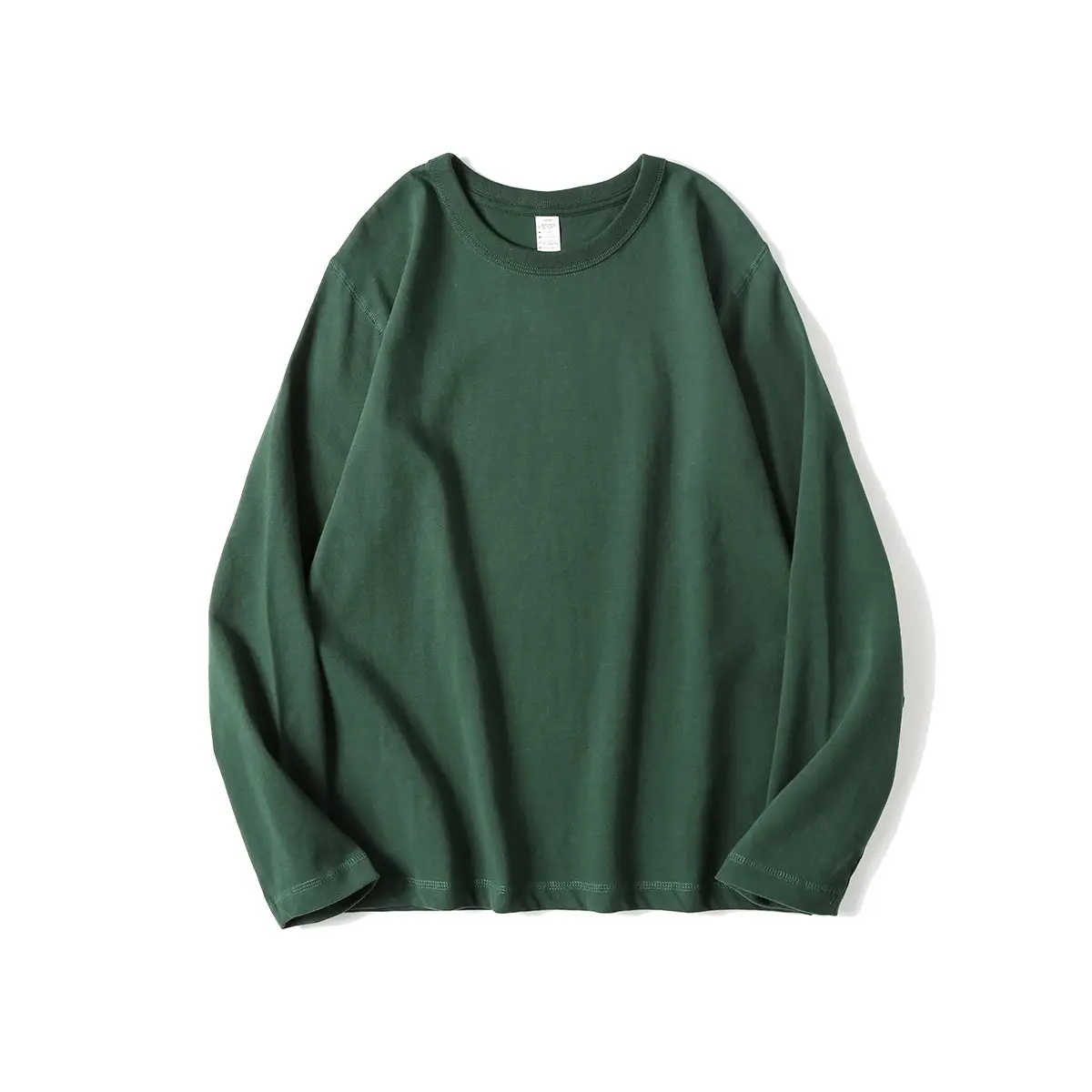 Men's Grey Long Sleeve Cotton T-Shirt 320g