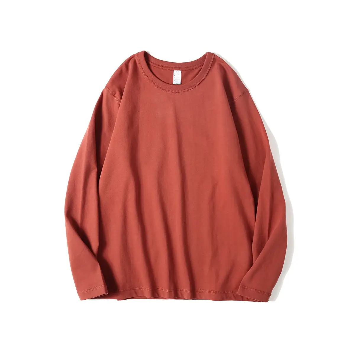 Men's Grey Long Sleeve Cotton T-Shirt 320g