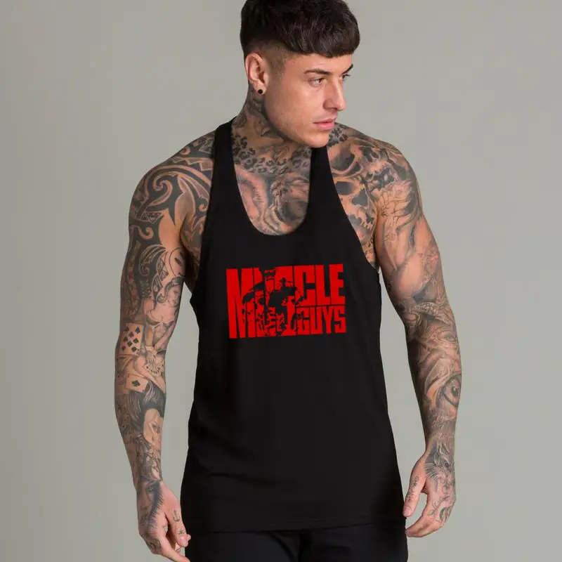 Men's White Muscle Stripes Sleeveless Vest - Image 8