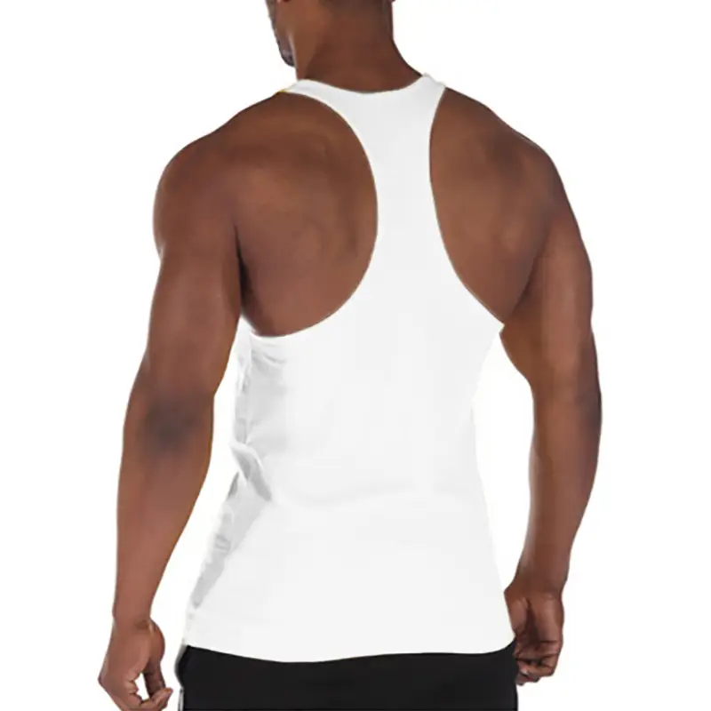 MG Men's Blue Muscle Vest I-Back Gym Wear - Image 7