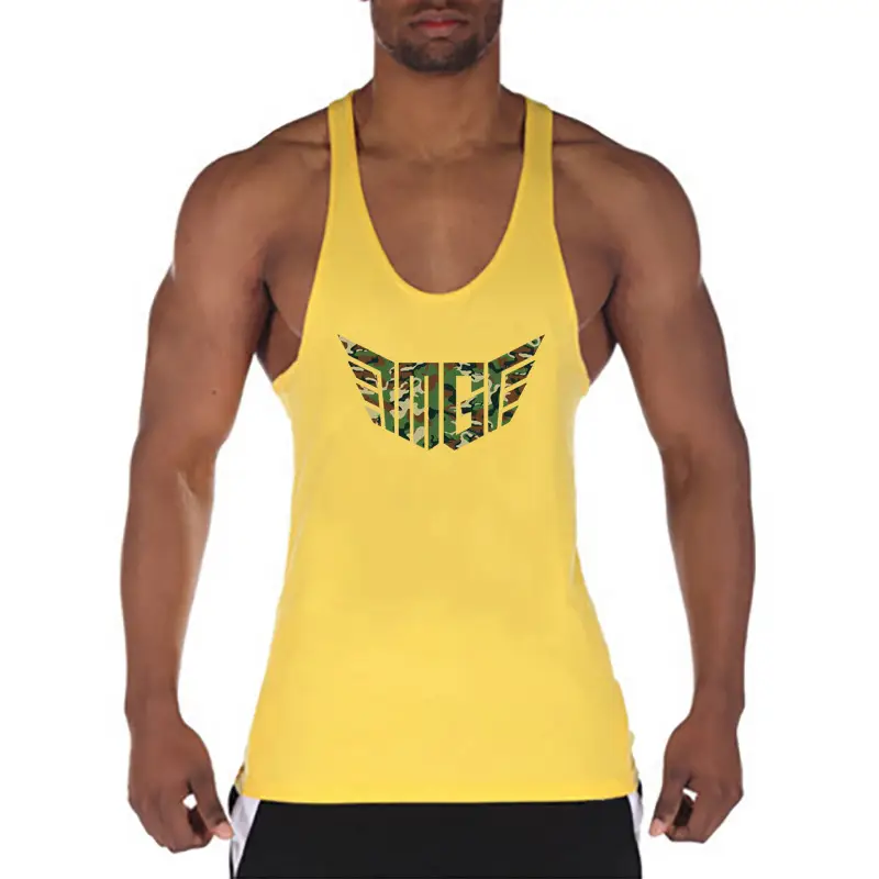 MG Men's Blue Muscle Vest I-Back Gym Wear - Image 2