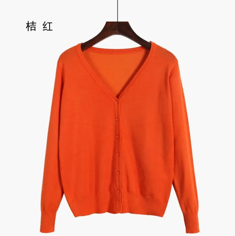 Women Blue Long Sleeve Knitted Cardigan Large - Image 15