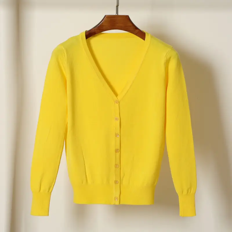 Women Blue Long Sleeve Knitted Cardigan Large - Image 18