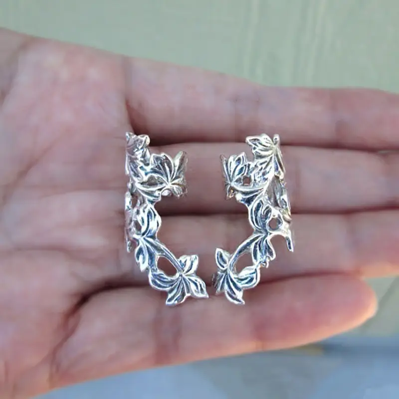 Vintage Hollow Copper Leaf Earrings for Women — feature 2