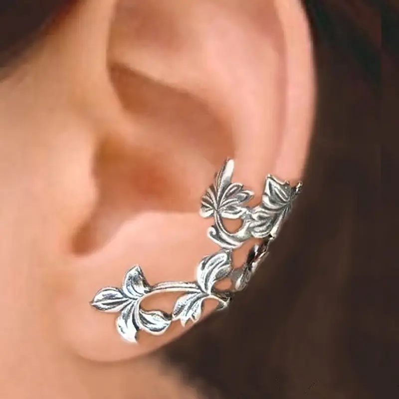 Vintage Hollow Copper Leaf Earrings for Women — feature 4
