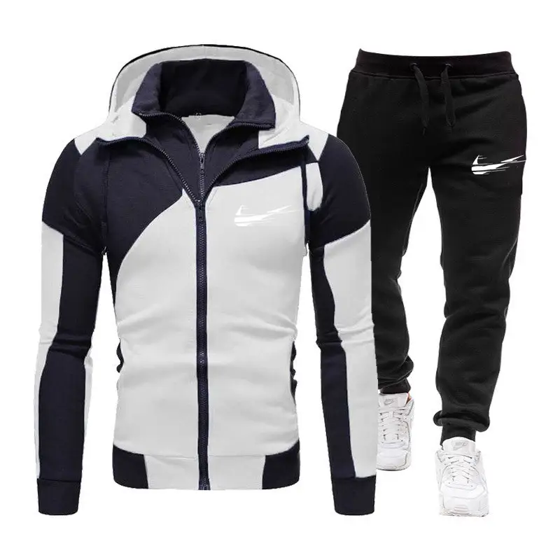Men Red Black Hooded Track Suit with Pants - Image 8
