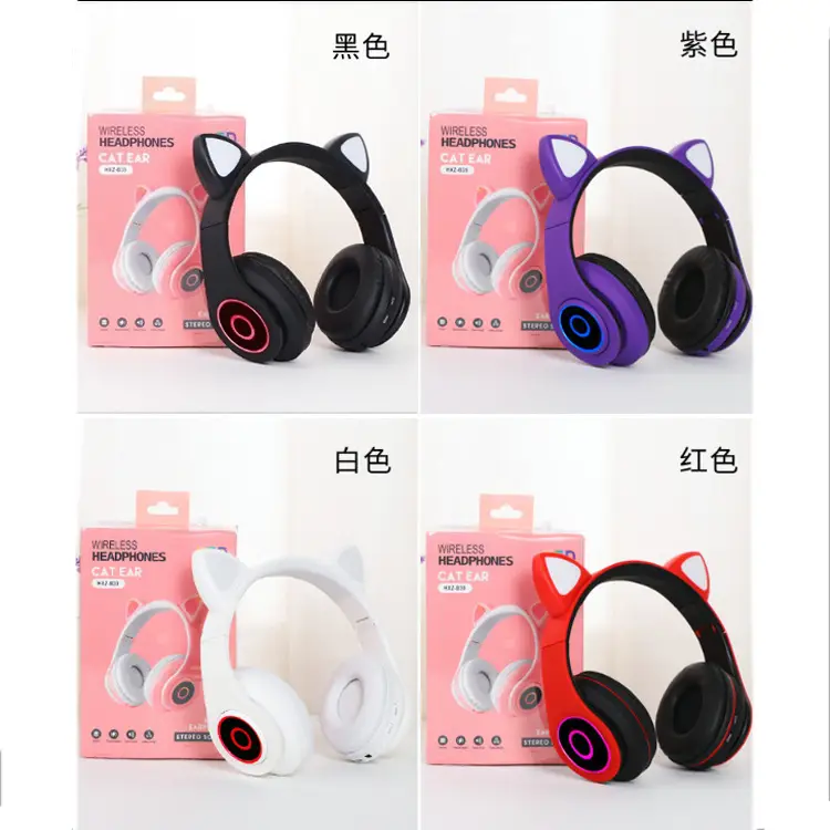Cute Cat Ears Wireless Bluetooth Gaming Headset White - Image 7