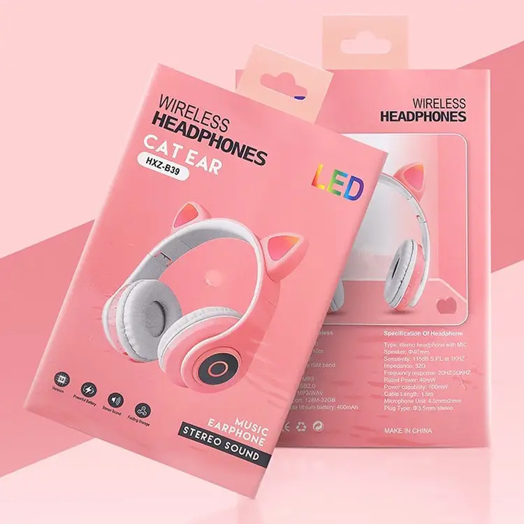 Cute Cat Ears Wireless Bluetooth Gaming Headset White - Image 8