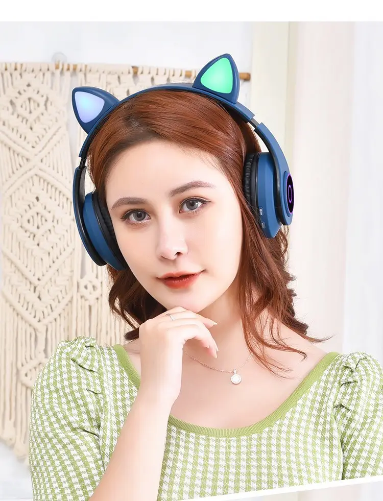 Cute Cat Ears Wireless Bluetooth Gaming Headset White — feature 15