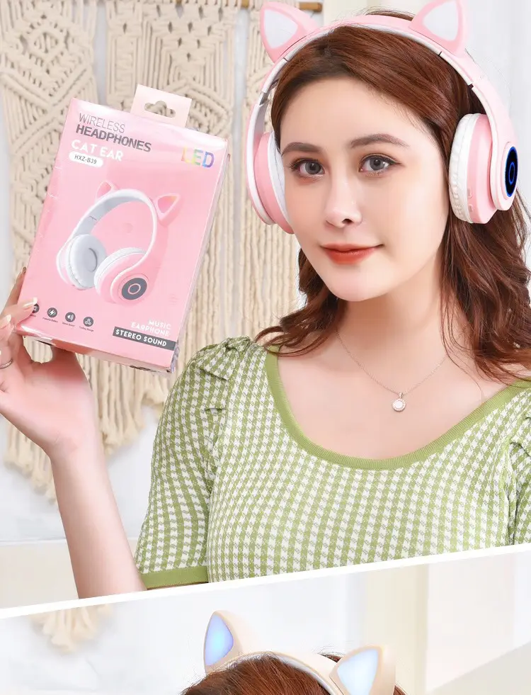 Cute Cat Ears Wireless Bluetooth Gaming Headset White — feature 17