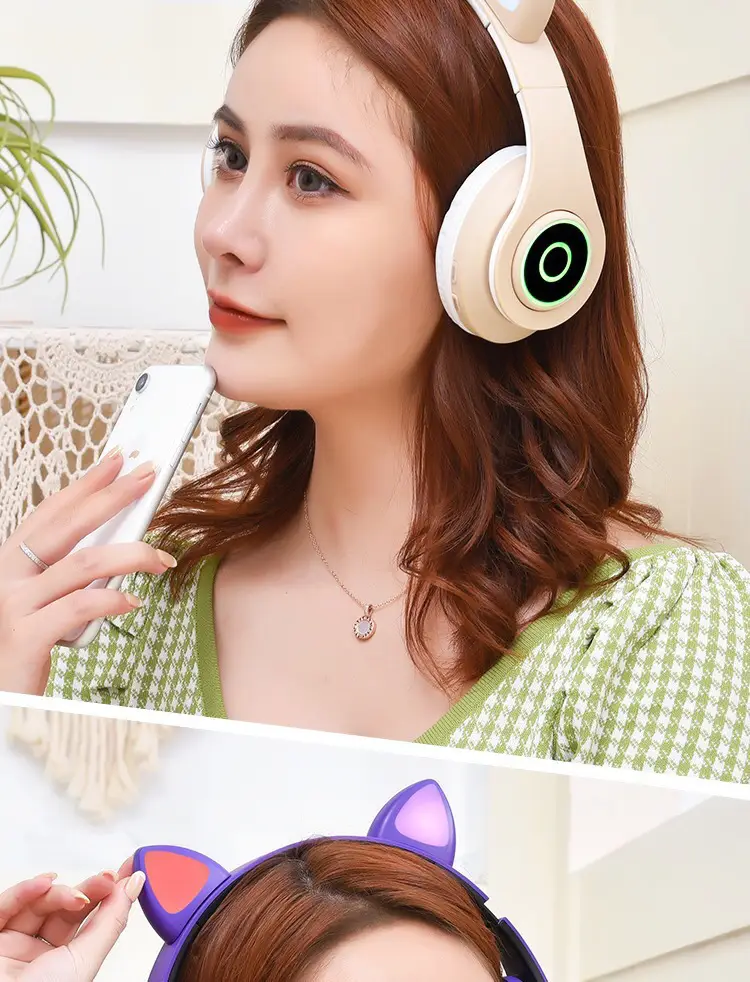 Cute Cat Ears Wireless Bluetooth Gaming Headset White — feature 18