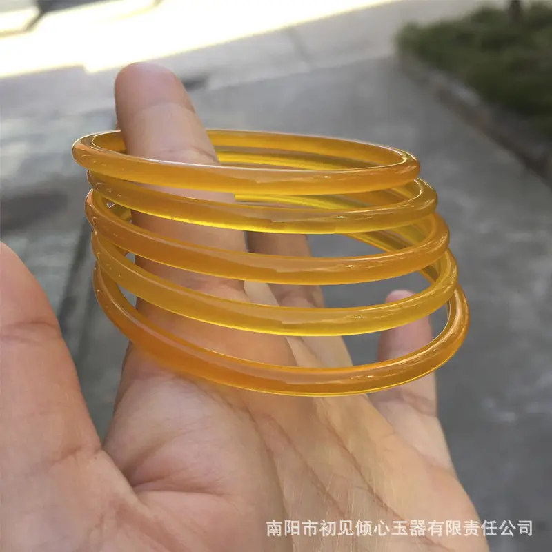 Factory Direct 4mm Beeswax Yellow Jingle Bracelet