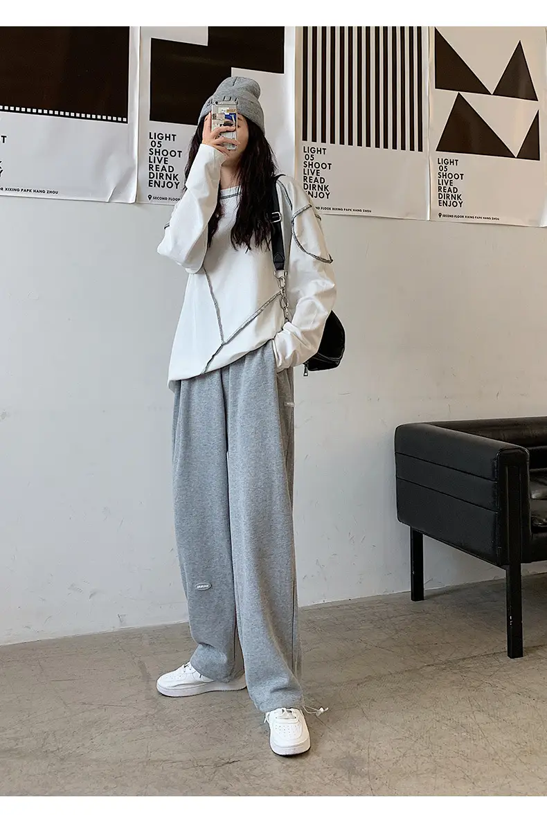 Women Gray Fleece Capri Pants Slimming Winter High Waist — feature 18
