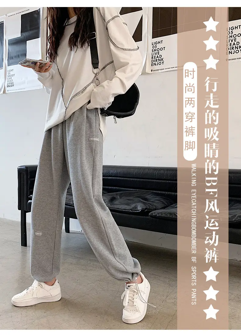 Women Gray Fleece Capri Pants Slimming Winter High Waist — feature 2