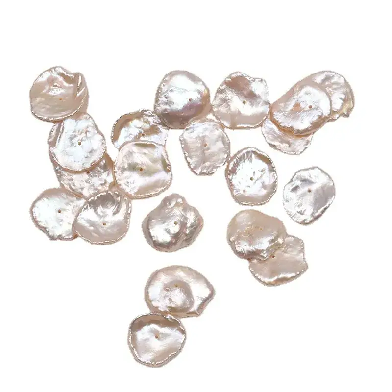 Natural Freshwater Pearl Petal Hole Baroque Earrings - Image 6