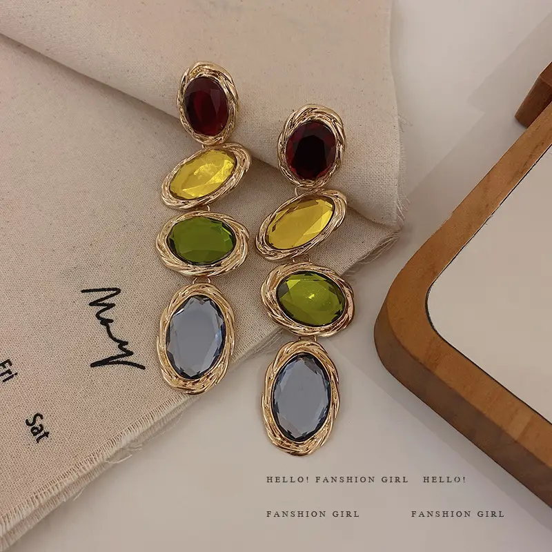 Long Rhinestone Earrings for Women Wholesale Fashion - Image 4