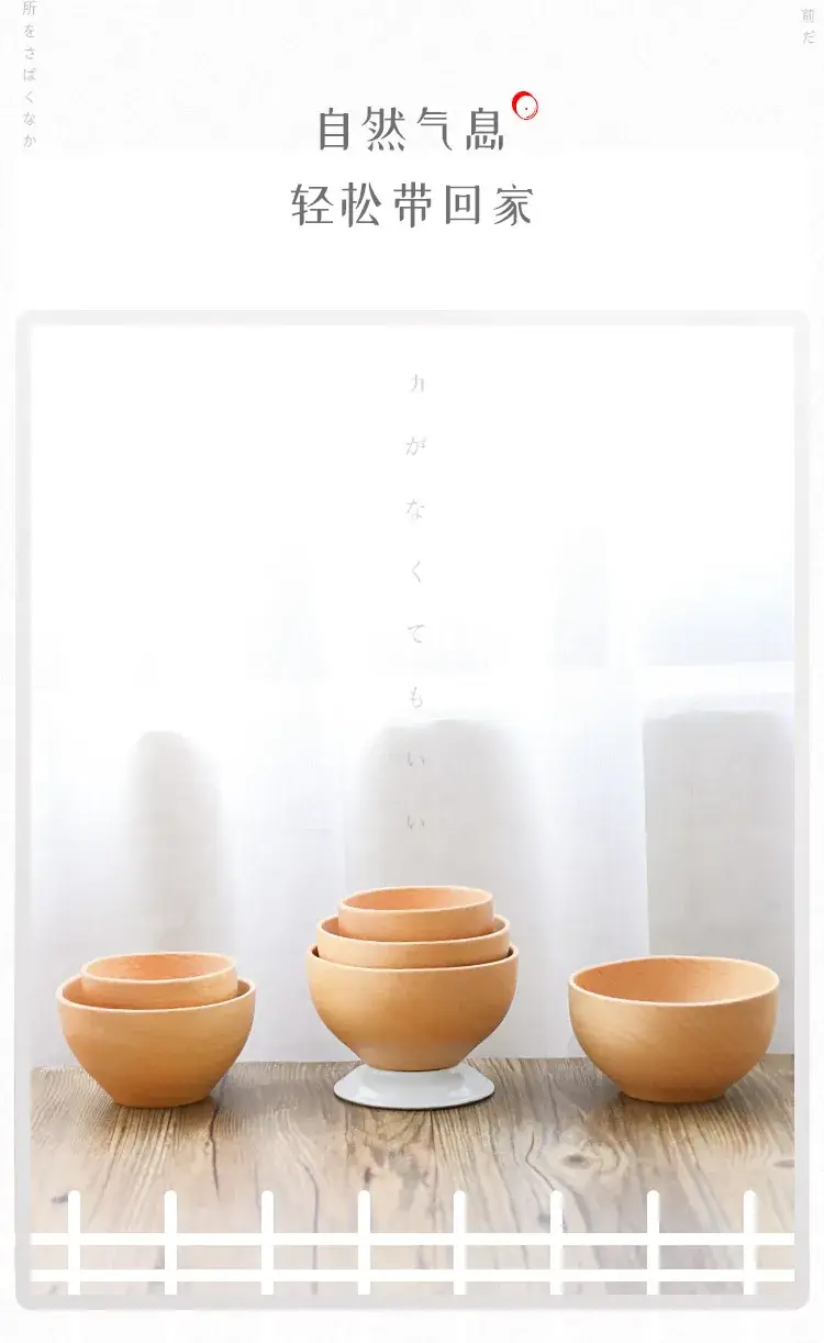 Hand Polished Wooden Rice Bowl Large Medium Small — feature 14