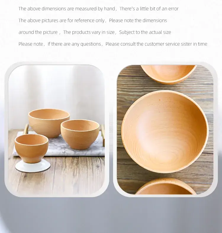 Hand Polished Wooden Rice Bowl Large Medium Small — feature 19
