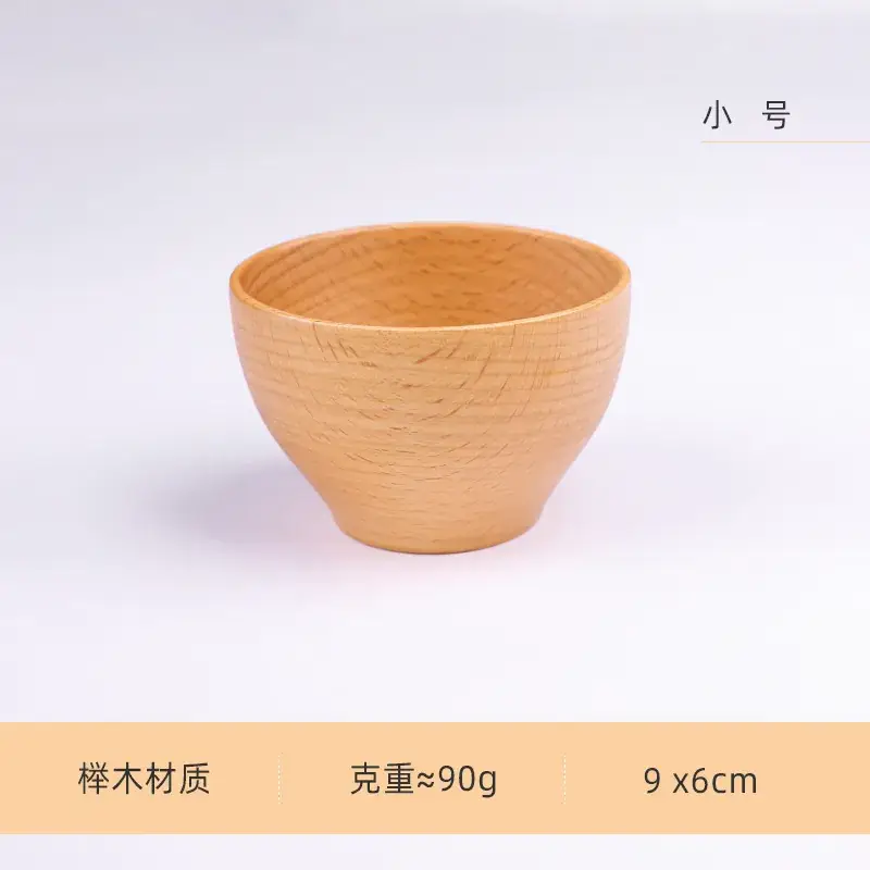 Hand Polished Wooden Rice Bowl Large Medium Small - Image 2