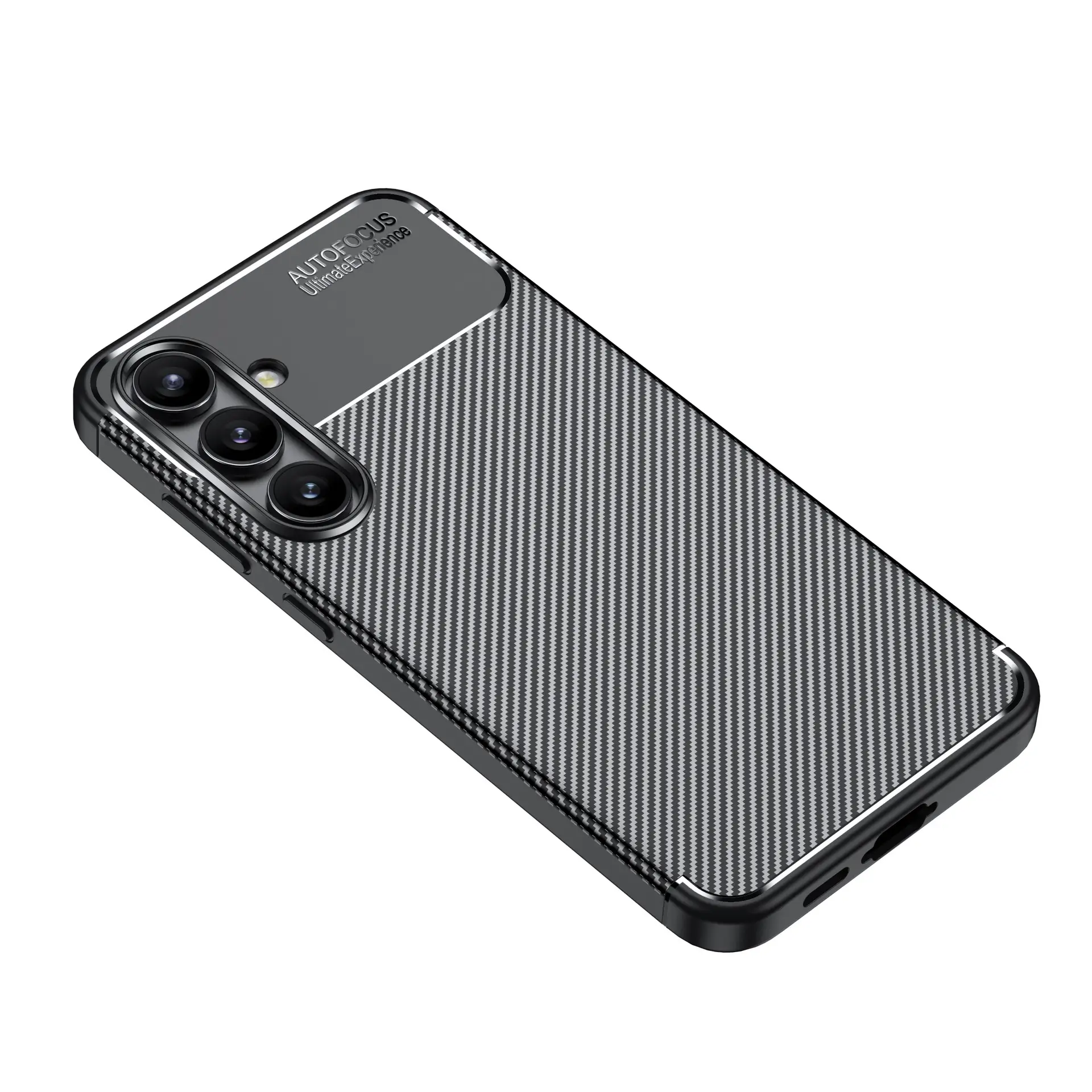 Samsung S24 Ultra Protective Case Fiber Pattern Black - Image 6