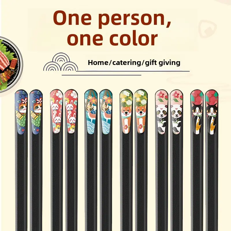 New Japanese & Korean Chopsticks One Color Customizable Gift Set - Image 2
