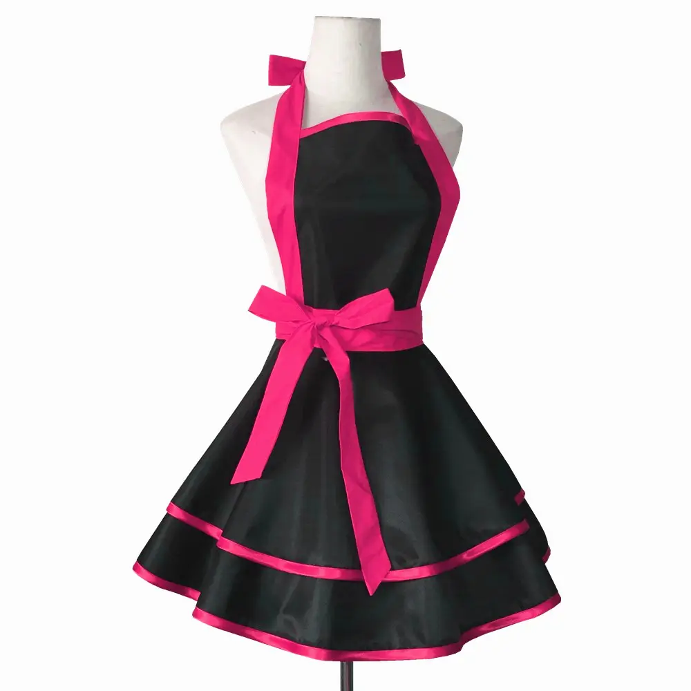 Black Tpu Waterproof Princess Apron for Women - Image 10