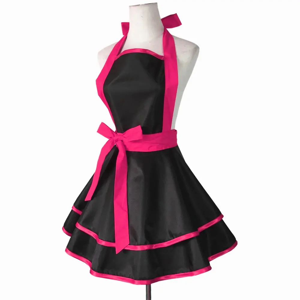 Black Tpu Waterproof Princess Apron for Women - Image 11