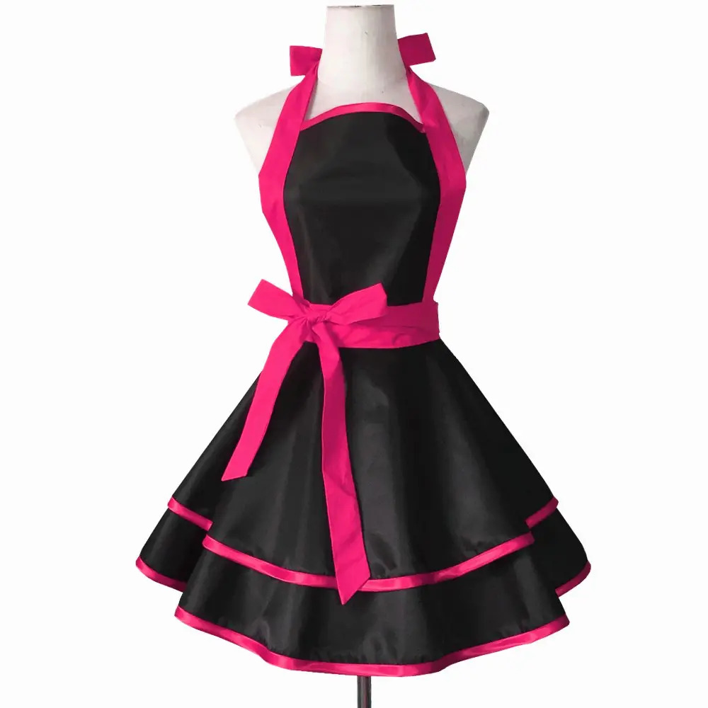 Black Tpu Waterproof Princess Apron for Women - Image 3