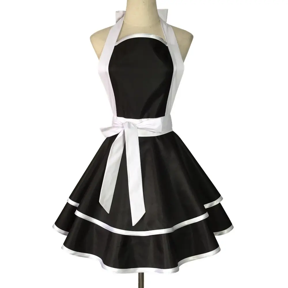 Black Tpu Waterproof Princess Apron for Women - Image 4