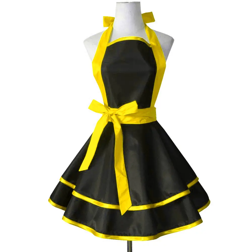 Black Tpu Waterproof Princess Apron for Women - Image 7