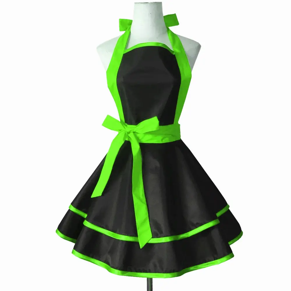 Black Tpu Waterproof Princess Apron for Women - Image 8