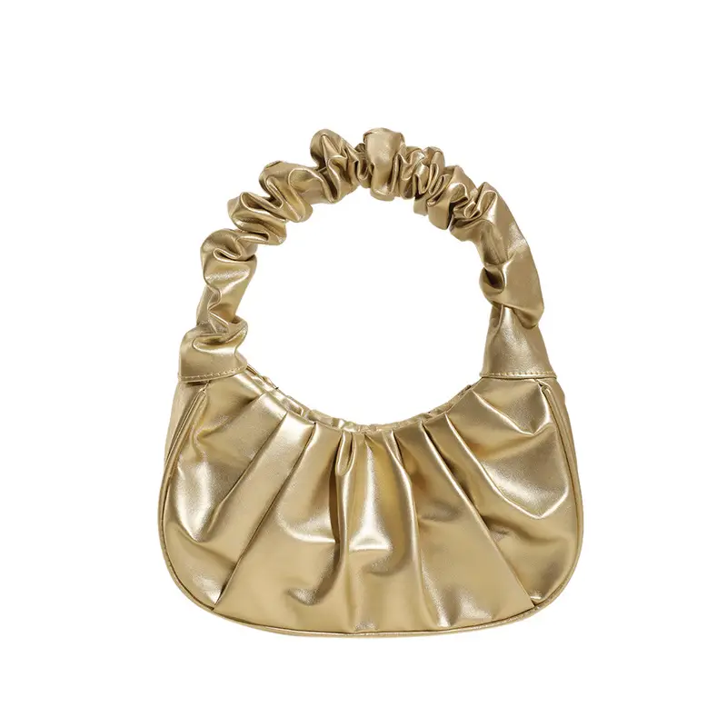 Gold Pleated Women's Shoulder Bag 2020 - Image 5