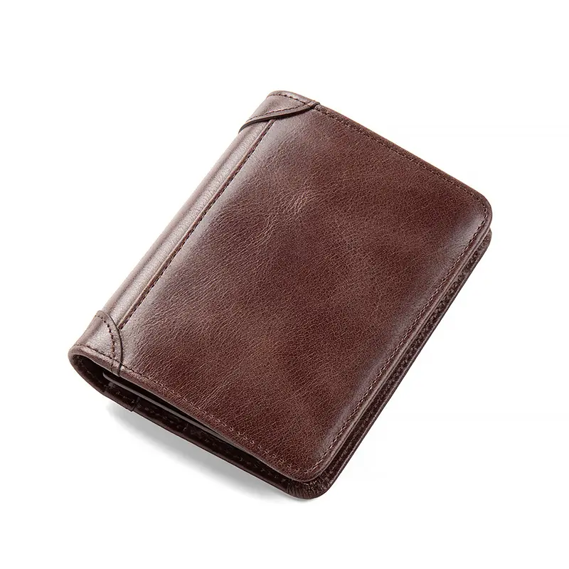 Factory Direct Sales Genuine Leather Wallet Men's Wallet Ultra-Thin Short First-Layer Cowhide Wallet Driver's License Integrated Fashionable and Simple