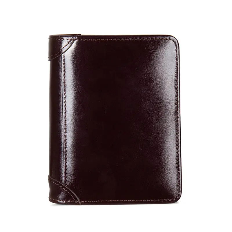 Factory Direct Sales Genuine Leather Wallet Men's Wallet Ultra-Thin Short First-Layer Cowhide Wallet Driver's License Integrated Fashionable and Simple