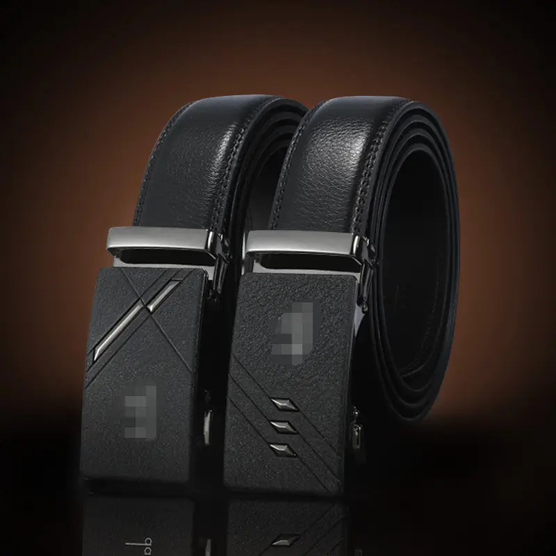 Men's Black Leather Belt with Automatic Buckle - Image 23
